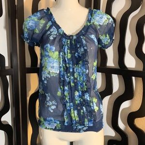 Abercrombie & Fitch Floral Sheer Blouse
